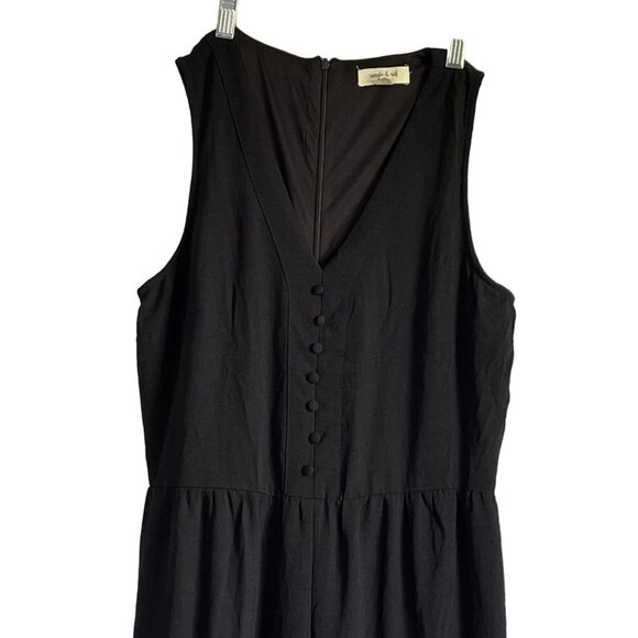 Sandy & Sid New York Womens Black Sleeveless Maxi Jumpsuit Wide leg Tiered M - Picture 3 of 7